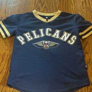 NBA Youth Pelicans Navy and Gold V-Neck Jersey Top